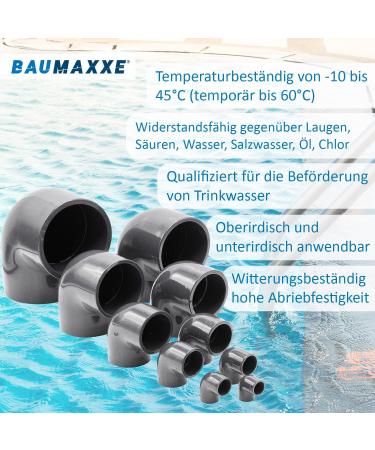 PVC Angle Sleeve 90 | 40mm | 1 1/4 Inch | Adhesive Muffle | PVC Tube Sleeve with 2 Connections | Pipe Connection Piece | PVC Fitting | BM_083 - International Shipping Available - Buy Online on GoSupps.com