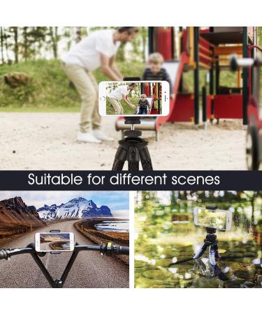 Patekfly 12 Inch Flexible Camera/Phone Tripod with Cell Phone Holder - Compatible with Canon/Nikon/Sony DSLR Cameras, Action Cams, iPhones, and Android Phones - Buy Online on GoSupps.com