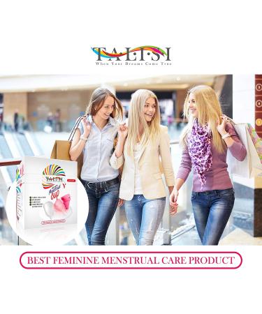 Talisi Reusable Menstrual Cups Set of 2 | Collapsible Silicone Cups with Sterilizing Cup | Tampon & Pad Alternative | Regular & Heavy Flow Period Cup - Buy Online on GoSupps.com