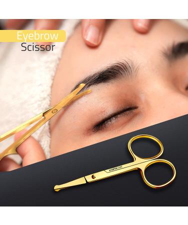 Utopia Care Gold Facial Hair Scissors for Men - Mustache, Beard & Nose Hair Trimming - Professional Stainless Steel - Buy Online on GoSupps.com