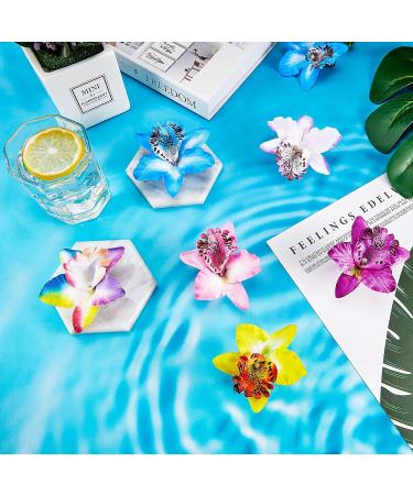 30 Pieces Orchid Flower Hair Clips - Bohemian Faux Flower Barrettes for Women - Hawaiian Alligator Clips for Wedding, Beach Party Styling - Buy Online on GoSupps.com