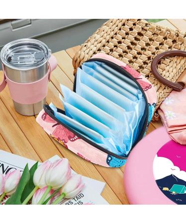 Women's Band Storage Bag - Pink Butterfly Menstrual Cup & Make-Up Organizer | Large Capacity Travel Accessory - Buy Online on GoSupps.com