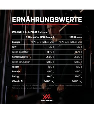 XXL Nutrition Weight Gainer - 2500g Protein Powder for Muscle Mass & Building | EAA BCAA Low Fat - Vanilla Flavor - International Shipping Available - Buy Online on GoSupps.com