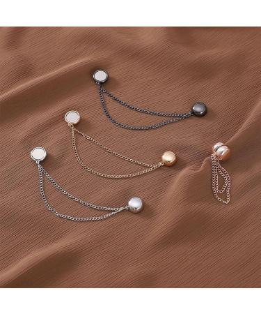 amangul Magnetic Round Scarf Buckle Long Chain Shawl Magnetic Snap Multifunctional Scarf Buckle Lightweight Wrist Tie Snap(Black) - Buy Online on GoSupps.com