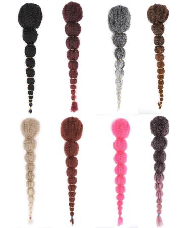Miyamarch 18 Drawstring Ponytail for Black Women - Bubble Lantern Braid Protective Style Hair Extension - Afro Puff Curly Braided Clip-On Ponytail (18 Inch 1B) - Buy Online on GoSupps.com