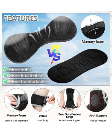 Plantar Fasciitis Night Splint with Arch Support - 2 Adjustable Straps, Foot Drop Relief Brace for Achilles Tendonitis - Day & Night Wear (2Pcs, Black) - Buy Online on GoSupps.com