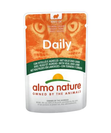 almo nature Daily Cat Food with Veal and Lamb 70 g Pack of 30