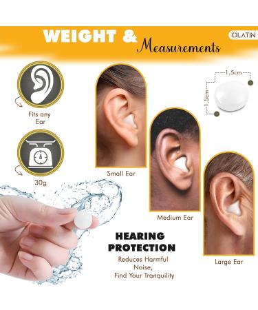 OLATIN Silicone Ear Plugs for Sleeping & Swimming - Noise Canceling Reusable Comfortable | 15+5 Pack with Carrying Case | Soft Wax Earplugs - One Size White - Buy Online on GoSupps.com
