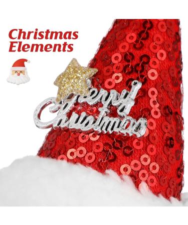 Minkissy Christmas Santa Hat Hair Clip for Girls - Glittering Holiday Hair Accessories - Buy Online on GoSupps.com