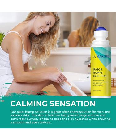 Lumanere Razor Bumps Solution + Hair Inhibitor After Shave Serum | Roll-on for Bikini, Legs, and Underarms - Men and Women - Buy Online on GoSupps.com