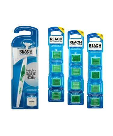 Listerine Ultraclean Access Flosser Starter Kit de d marrage + 3 recharges la menthe (28 ct)