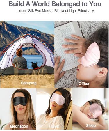 Luxtude Eye Masks for Sleeping  Natural Mulberry Silk Sleep Mask  Super Soft Satin Sleep Mask  Satin Eye Masks for Sleeping Blockout  Blindfold  Night Mask  Eye Cover  Eye Shades for Women Men  2 Pack Black & Pink - Buy Online on GoSupps.com