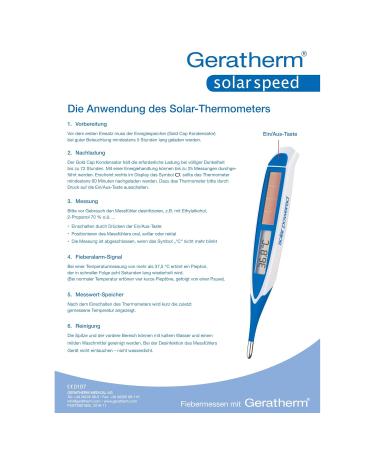 Geratherm Solar Speed Digital Thermometer for Baby & Children - Flexible Lace Fever Thermometer for Fast Accurate Readings - Buy Online on GoSupps.com