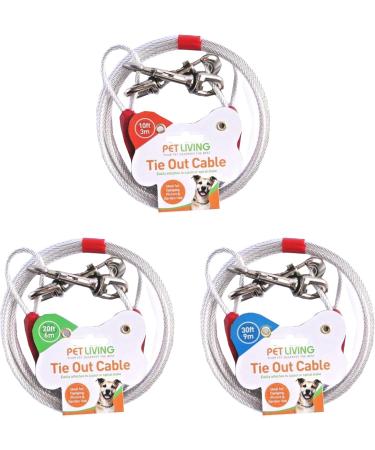 TIE OUT CABLE FOR DOGS STEEL STRONG CABLE CAMPING PICNIC GARDENING CABLE STRONG WIRE SILVER COLOUR AVAILABLE IN 10 20 30 FEET (10 FEET 3 METER) - Buy Online on GoSupps.com