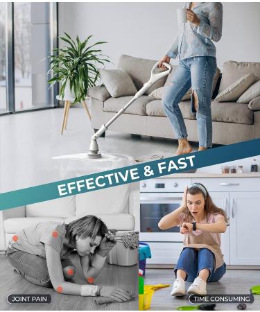 SCARSON Electric Spin Scrubber with Ergonomic Handle and 2 Speed Settings - Ideal for Bathroom Cleaning - Includes 5 Replaceable Brush Heads (White) - Buy Online on GoSupps.com
