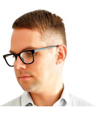 Shop Mini Anti Blue Light Glasses - Rectangular Thick Frame Free Case 1.5 Diopters for Men & Women - Durable Black Plastic - Buy Online on GoSupps.com