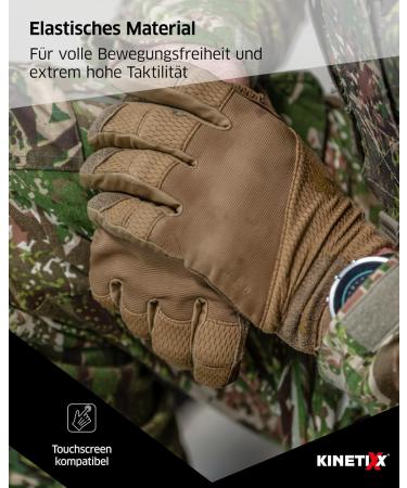 Kinetixx X-Beam Ownhole Black Gloves | Outdoor Military Gear for Bundeswehr & Police | Coyote S | Durable & Functional - Buy Online on GoSupps.com