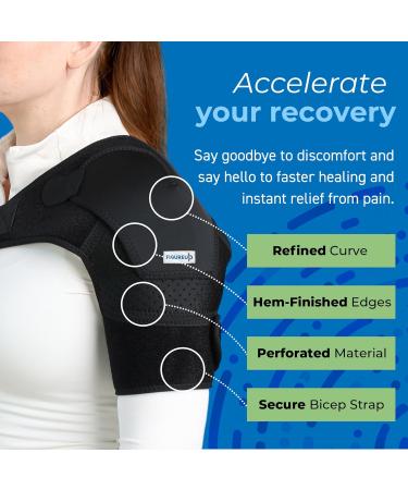 Shoulder Brace for Pain Relief | Adjustable Neoprene Compression Sleeve for Torn Rotator Cuff | Ergonomic Support for Men & Women - Buy Online on GoSupps.com