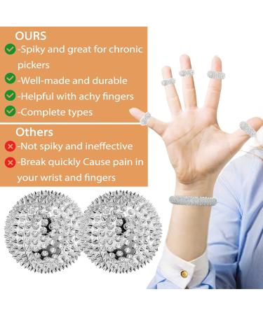 4 Skills Igelball Massage & 10 Massage Rings Set - Acupressure for Stress Relief for All Ages - Silver - Buy Online on GoSupps.com