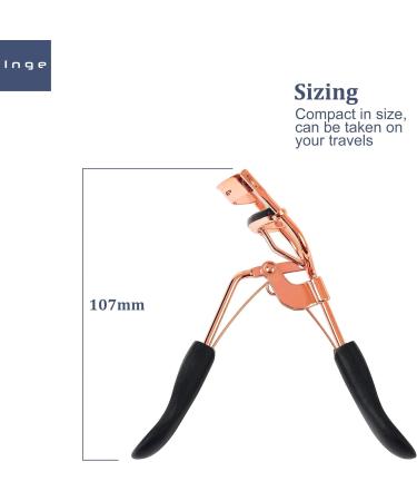 Inge Eyelash Curler | 5 Replacement Pads Lash Curler Eye Lash Curler Lash Lifter | Fitting All Eye Shapes no Pinching | Rose Gold - Buy Online on GoSupps.com