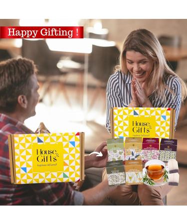 Herbal Tea Gift Set Hamper | 60 Individually Wrapped Bags | 6 Flavours inc. Rosehip & Hibiscus, Peppermint, Green Tea | Tea Lover's Gift - Buy Online on GoSupps.com