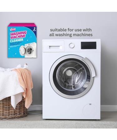Pack of 2 x 1 Washing Machine Cleaners- 2 Sachets Freshener and Limescale Remover for Cleaning Washing Machines Dissolves Hair Eliminates Bad Odours Deep Clean Leaves Smelling Fresh (1 Box) - Buy Online on GoSupps.com