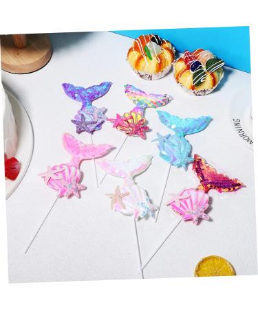 HOMSFOU 12 Pcs Cake Decoration Mermaid Birthday Party Supplies Mermaid Party Supplies Mermaid Tail Cake Decor Sequin Mermaid Cupcake Topper Birthday Cake Topper Girl Cloth Happy Birthday As Shownx2pcs mediumx2pcs - Buy Online on GoSupps.com