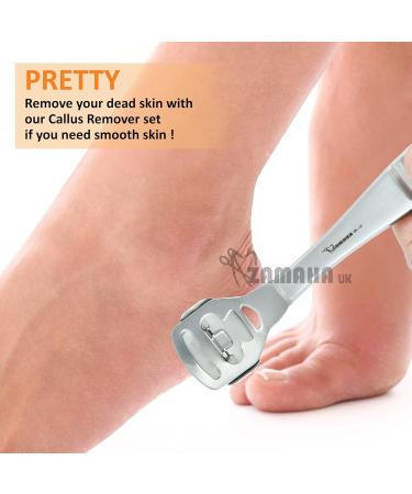 ZAMAHA UK Callus Remover Hard Skin Remover Foot Heel Shaver Pedicure Foot Scraper (Stainless Steel Handle) - Buy Online on GoSupps.com