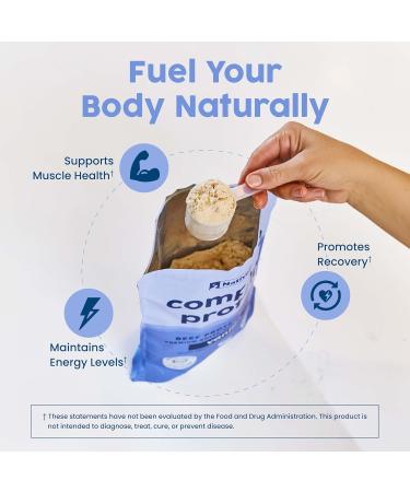 NativePath Complete Beef Protein Powder Isolate Grass-Fed Pasture-Raised Dairy & Lactose Free Gluten Free Zero Sugar MCTs & Amino Acids 20g Protein Vanilla Flavor 30 Servings - Buy Online on GoSupps.com