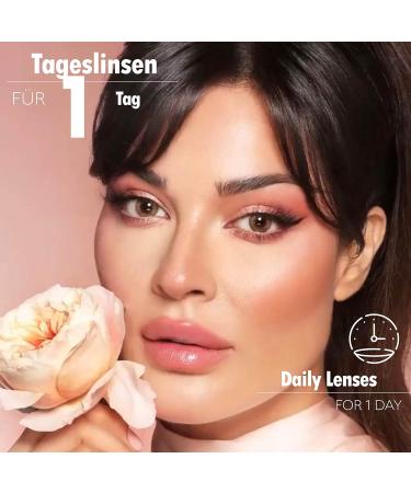 Bella 1-Day Colored Contact Lenses Hazel Honey - Natural Hazelnut Brown for Dark Eyes - Dioptria -0.00 - Daily Use - 10x Pack - Buy Online on GoSupps.com