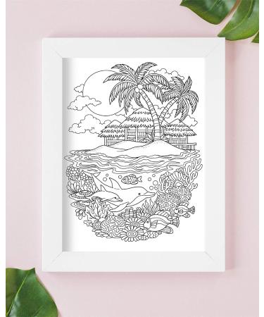 ColorIt Tropical Scenes Adult Coloring Book - 50 Single-Sided Designs | Thick Smooth Paper | Lay Flat Hardback Covers | Spiral Bound | USA Printed - Buy Online on GoSupps.com