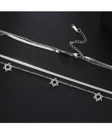 Stylish Hexagonal Star Chain Necklace | Chic Stainless Steel Jewelry for Fashionistas - Buy Online on GoSupps.com