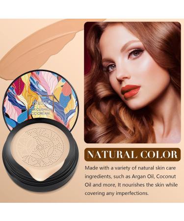  Mcukv BB Cream CC Cream Foundation Cream Mushroom Head Air Cushion BB Cream Moisturizing Oil Control for Flawless Makeup Even Skin Tone (Natural) - Buy Online on GoSupps.com