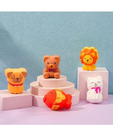 MISHIU 5 Pack Large Animal Shape Bath Bombs Gift Set Handmade Tea Tree Cedar Essential Scented Bubble Bombs Fizzy & Bubbly Bath Balls Set Safe for Boys Girls Color Bath Tablets at Holiday and Birthday 5 Large Animal Bath...