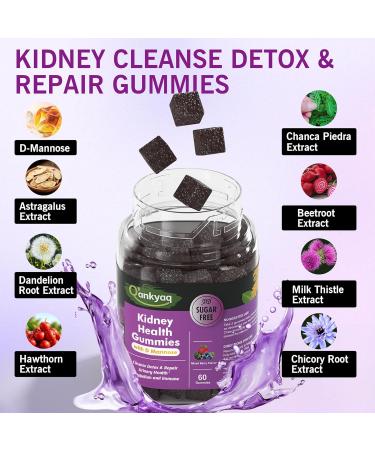 D mannose Gummies for Women Kidney Cleanse Detox & Repair Gummies Urinary Health & Kidney Stone* Support Chewable D-mannose with Astragalus Dandelion Milk Thistle Vegan Sugar-Free 60 cts 60 Count (Pack of 1) - Buy Online on GoSupps.com
