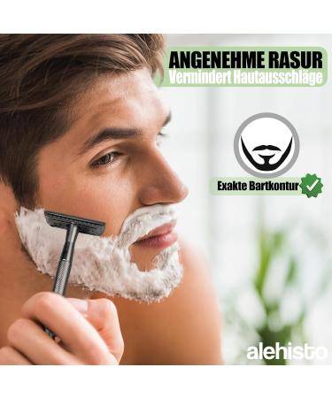Alehisto Premium Razor Hobel | 10 Blades & Free E-Book | Eco-Friendly Wet Shaving for Men & Women | Sustainable Plastic-Free Grooming - Buy Online on GoSupps.com