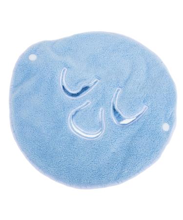 TOYANDONA Serviette Masque Visage en Polaire Corail Bleue Serviette Chaude Absorbante et Hydratante Visage Trois Trous et Bande R glable Amovible Domicile et Spa