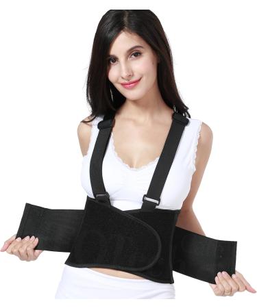 Women's XL Black Lumbar Support Belt with Suspenders - Ultimate Comfort & Pain Relief for All-Day Wear - Buy Online on GoSupps.com