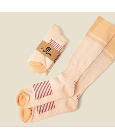 Gripjoy Compression Socks for Women and Men - Pregnancy Compression Socks - Small-Medium Orange/Pink (1 Pair) - Buy Online on GoSupps.com