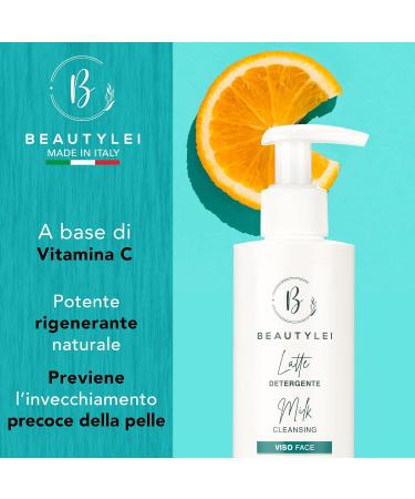 BEAUTYLEI Organic Facial Cleansing Milk Vitamin C Hyaluronic Acid Bakuchiol Oats Makeup Remover Moisturizing AntiAging Nourishing Purifying Anti Acne Pimples All skin types MADE IN ITALY - Buy Online on GoSupps.com