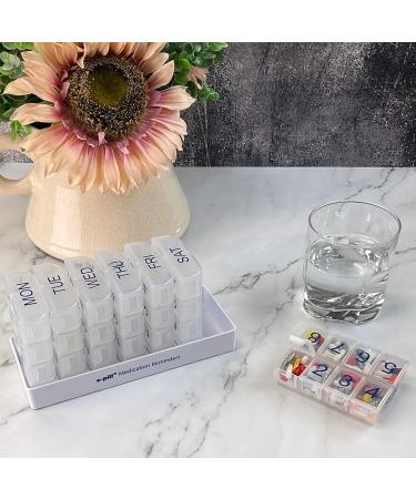 Buy e-Pill 8x Daily Large Weekly Pill Organizer | Clear Vitamin & Medicine Storage | International Shipping Available - Buy Online on GoSupps.com