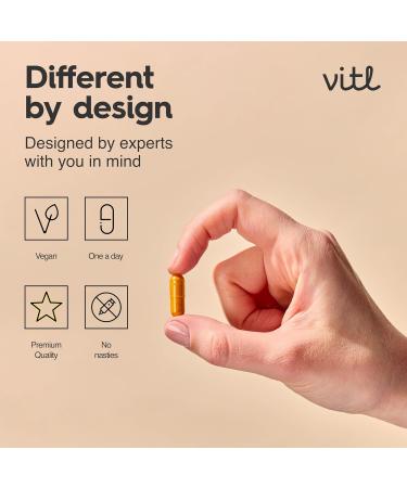 Vitl Organic Ashwagandha Daily Supplement - 30 High Strength Capsules - Formulated to Promote Relaxation & Reduce Stress - Support Mental & Physical Wellbeing & Optimise Cognitive Activity Ashwagandha 30 count (Pack of 1) - Buy Online on GoSupps.com