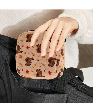Turkey Leaves Menstrual Cup Pouch | Sanitary Napkin Storage Bag | Portable Period Kit Bag - Color 1 - Buy Online on GoSupps.com