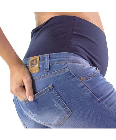 Milano Maternity Jeans: Ultra Stretch Soft Denim, High Waisted Over The Bump Band, Size 14 Light Used - Comfortable Slim Fit for Pregnant Women - Buy Online on GoSupps.com