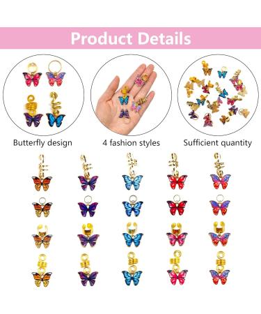20 pieces braids jewellery butterfly braids metal cuffs lock clips hair accessories dreadlocks hair spirals clips hair beads dreadlock alloy hair braiding hair rings DIY women and men - Buy Online on GoSupps.com