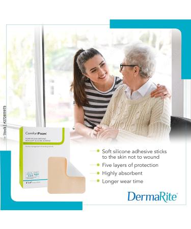 ComfortFoam 6x6 Foam Wound Dressing 10 Pack - Soft Silicone Adhesive, Highly Absorbent, Latex-Free - Buy Online on GoSupps.com