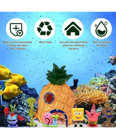BGTLJKD 7 PCs Pineapple Aquarium Decoration - Spongebob Ornament & Underwater Landscape Decor for Fish Ponds & Aquariums - Buy Online on GoSupps.com