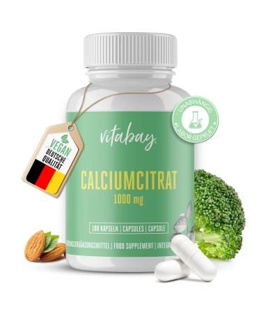 VITABAY CALCIUM CITRATE high -dose 1000mg vegan - 180 capsules high -dose calcium citrate - calcium calcium calcium tablets high dosed