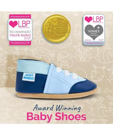 Blue Leather Baby Walking Shoes 12-18 Months | Soft Sole Toddler Shoes for Boys and Girls - Buy Online on GoSupps.com