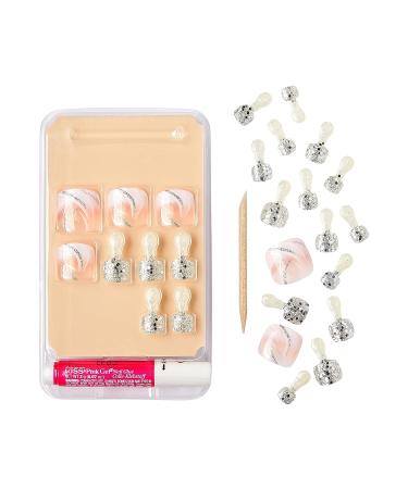 GoldFinger Full Cover Press On Toe Nails Kit with Glue - Pedicure Fake Nails (Perfect Match) - Buy Online on GoSupps.com